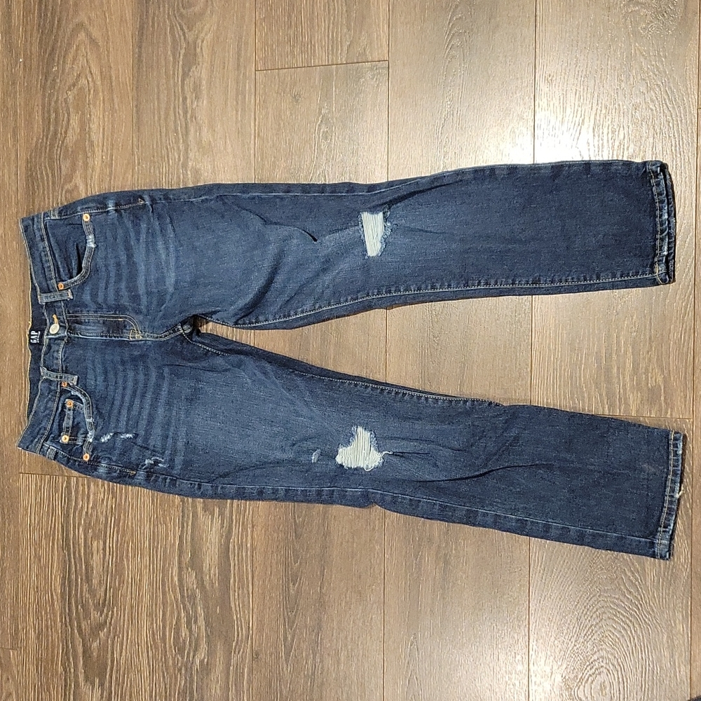 GAP DISTRESSED GIRLFRIEND JEANS, 2 (26)